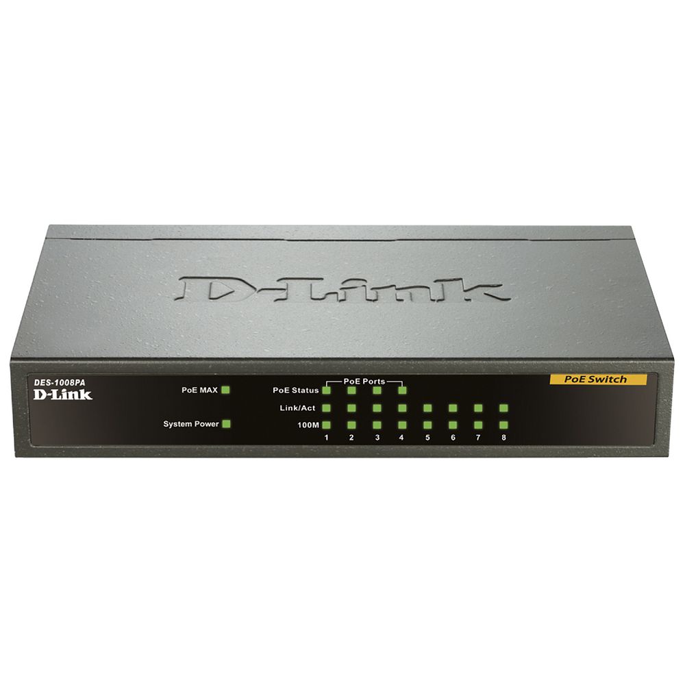 D-Link 8 Fast with 4-Ports PoE DES-1008PA